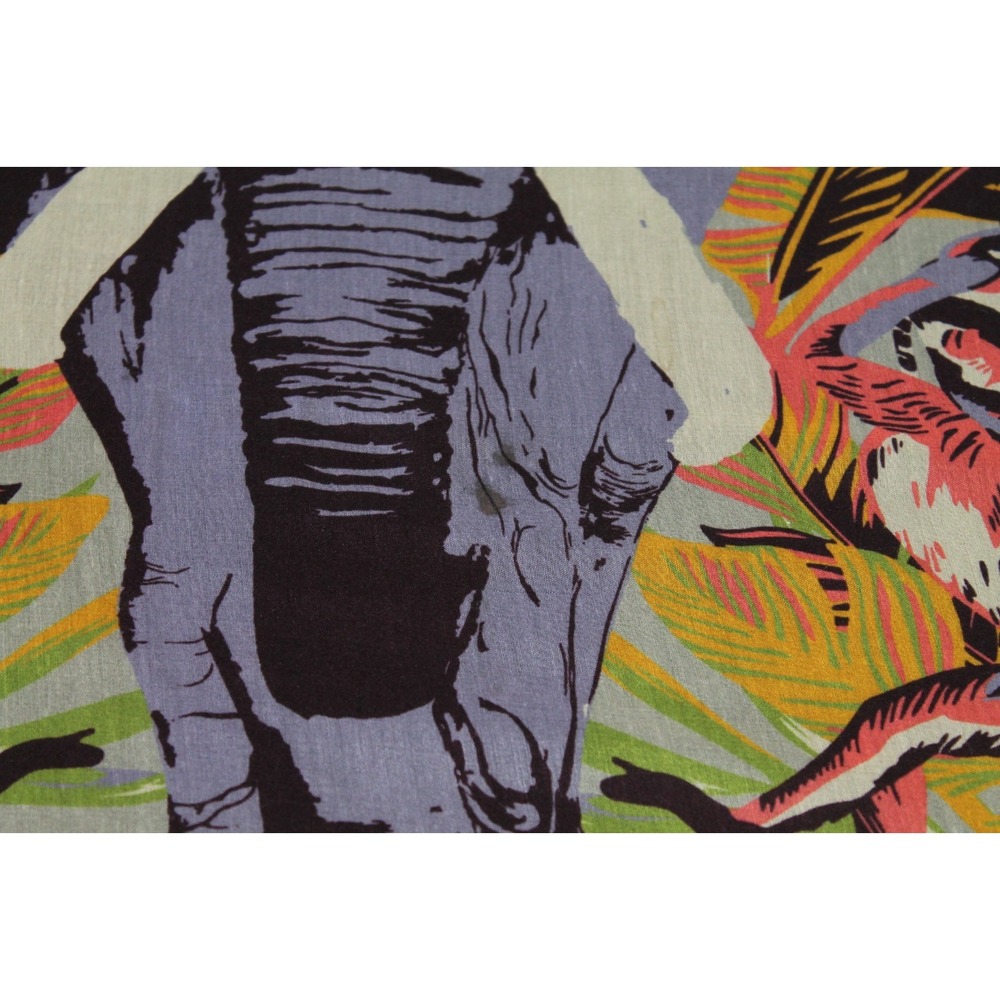 Powder Jungle Animal Scarf Elephant Tiger Zebra Tropical Wrap 42x70 Multicolor - Picture 2 of 10